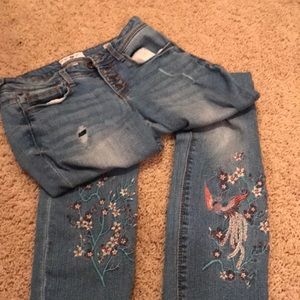 unique embroidered highwaisted jeans